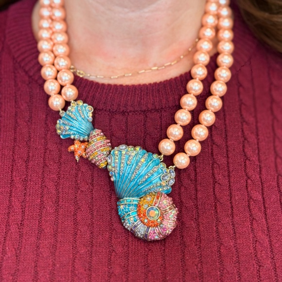Heidi Daus Pink Pearls and Seashells Necklace - Picture 7 of 7